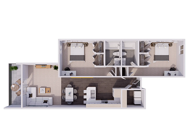 2 bedroom floor plan