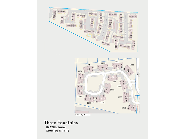 Three Fountains Site Map