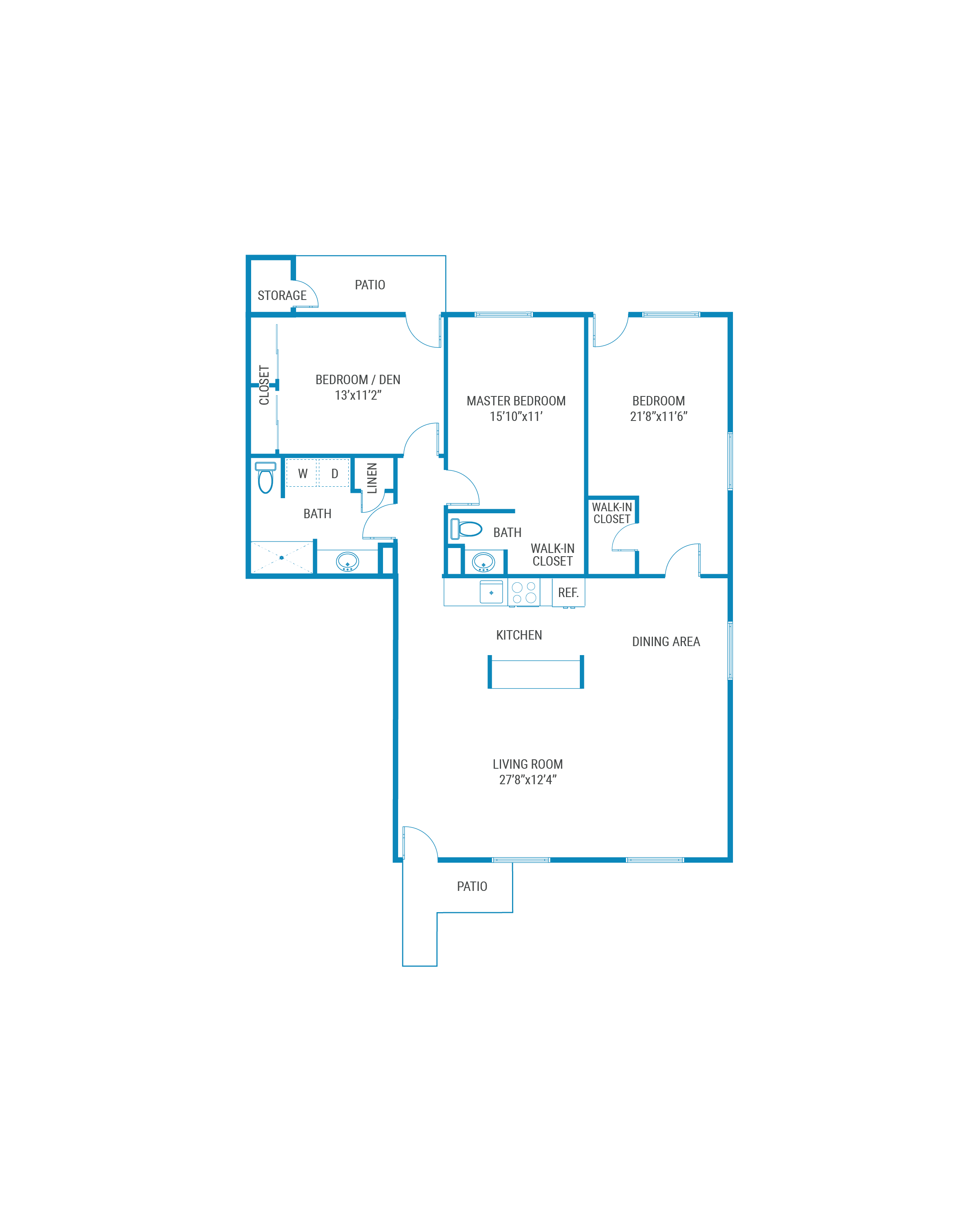 Three Bedroom, One and Half Bath