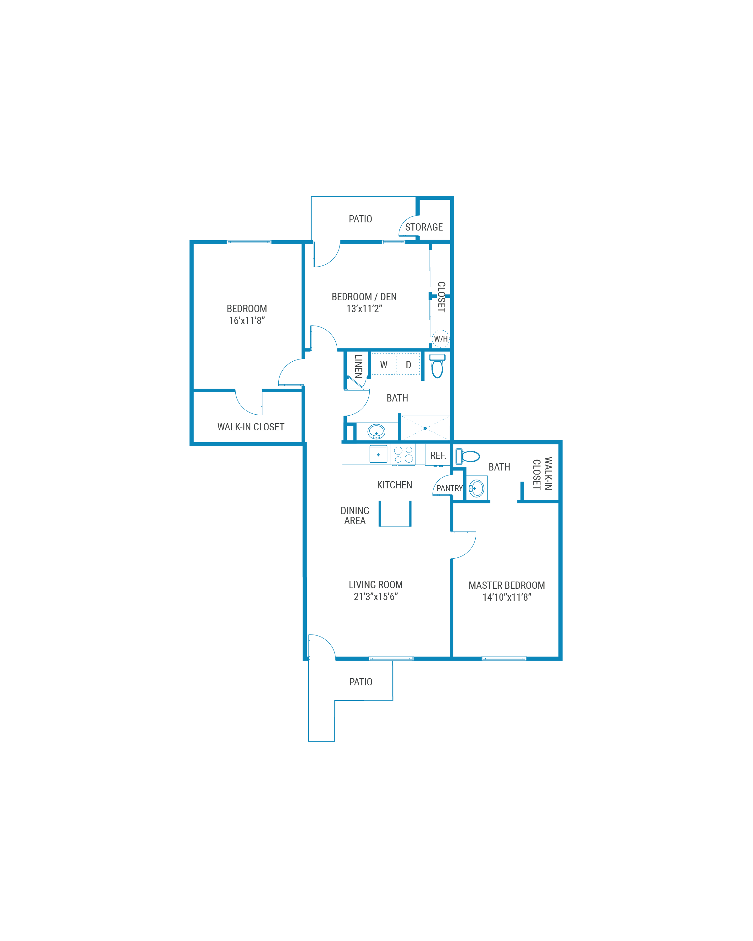 Three bedroom floor plan