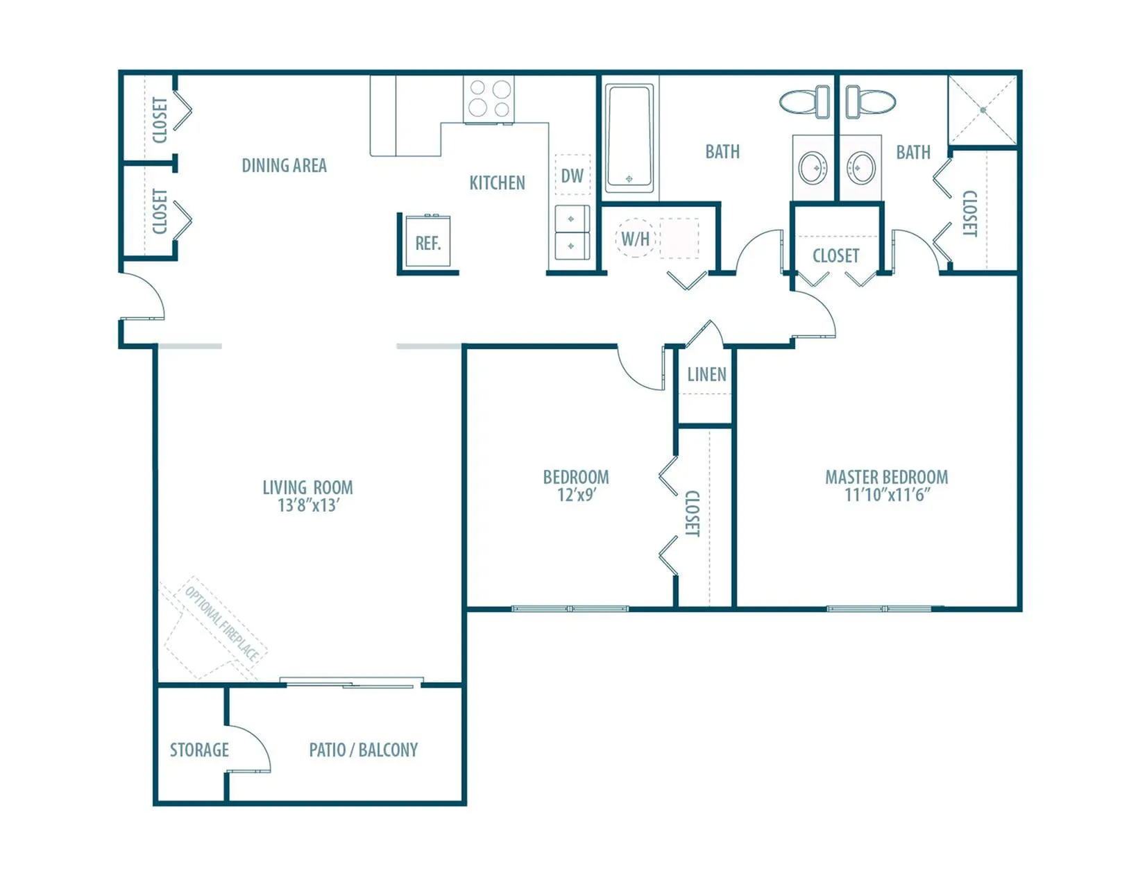floor plan two bedroom