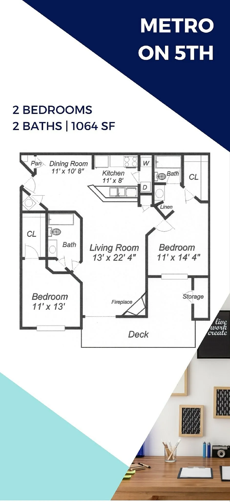 Two Bedroom, Two Baths
