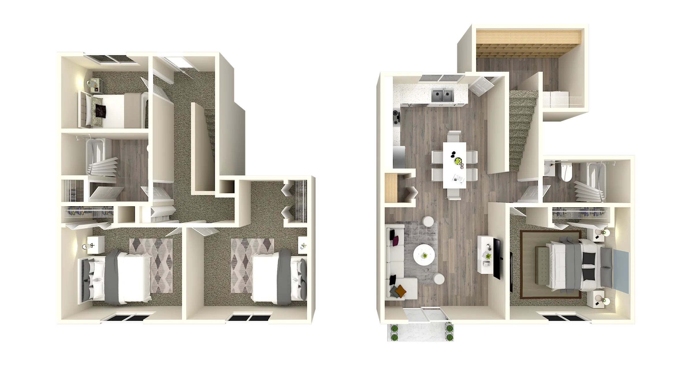 3 Bed 2 Bath 1450 White Cabinets