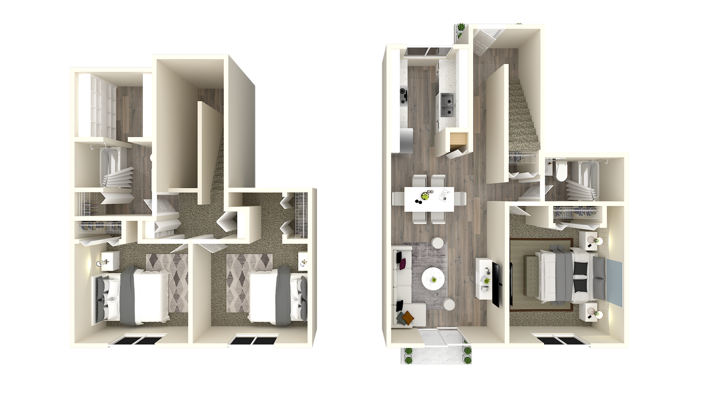 3 Bed 2 Bath 1350 White Cabinets