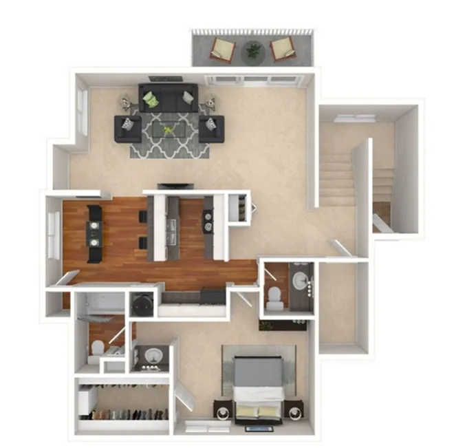 One Bedroom One Bath Penthouse