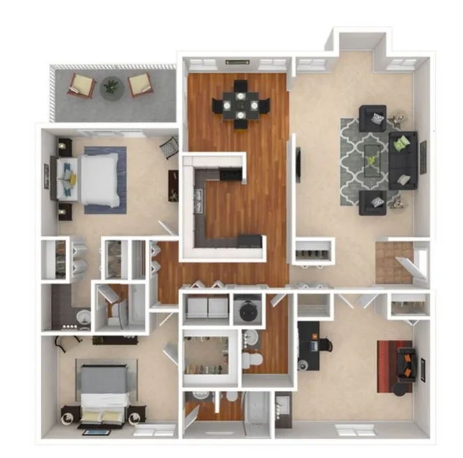 Three Bedroom Two and Half Bath