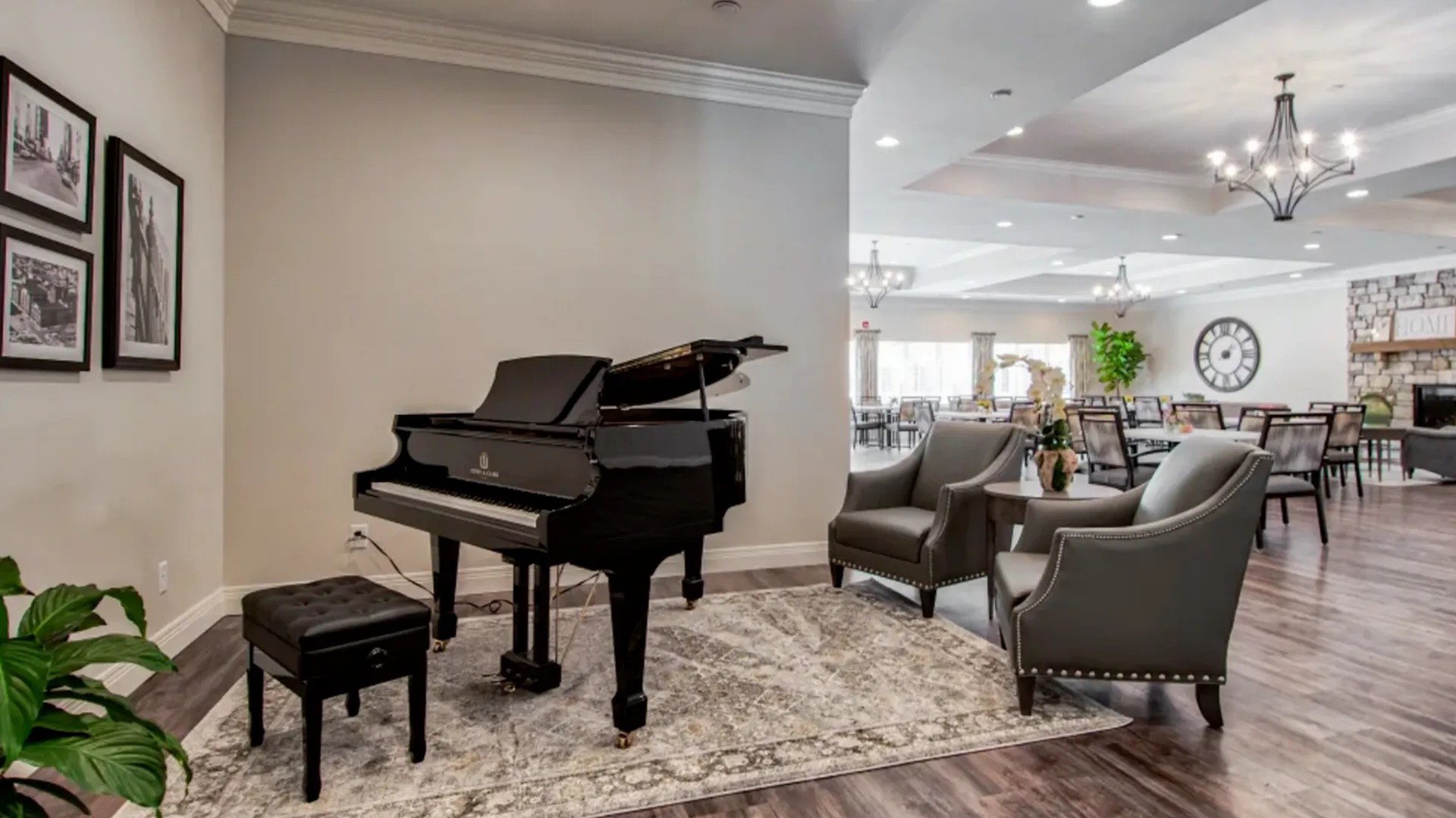 Lobby area piano
