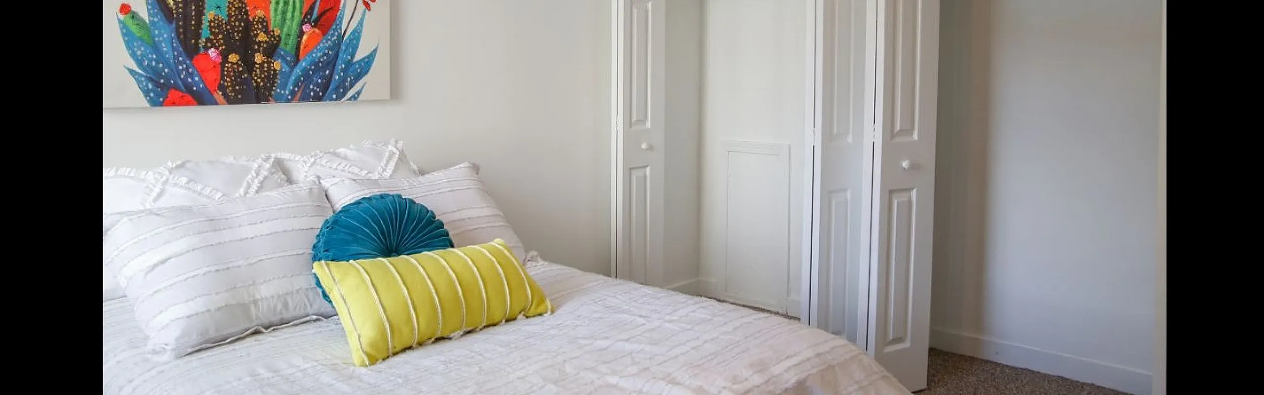 Picture of closets and bed