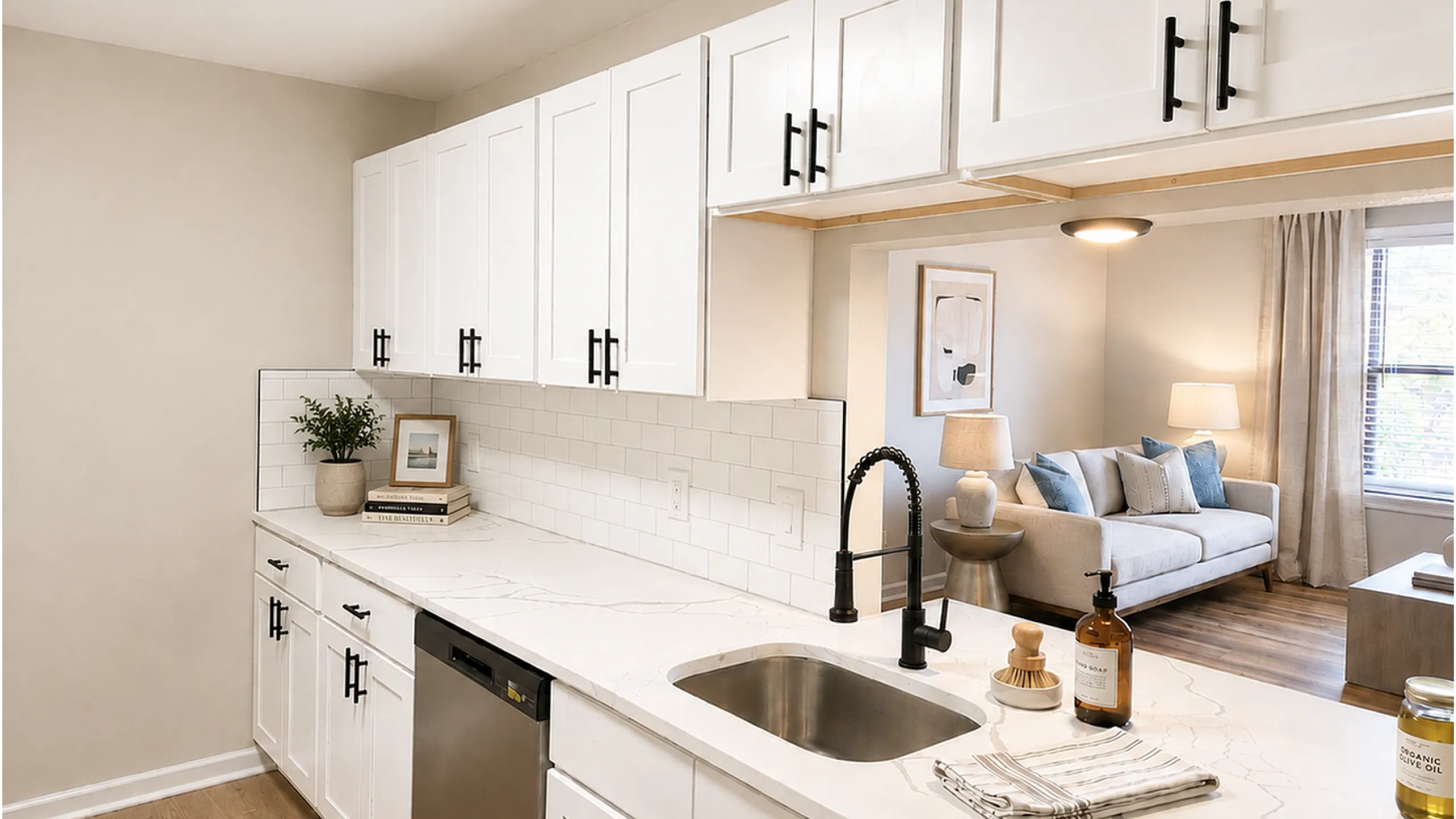 Emerald Kitchen Staged