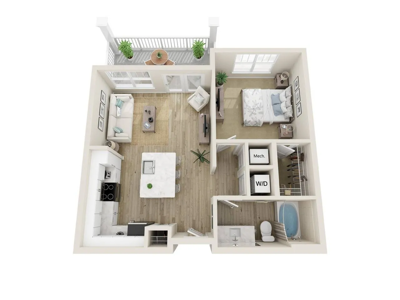 The Grayton 1x1 Bedroom