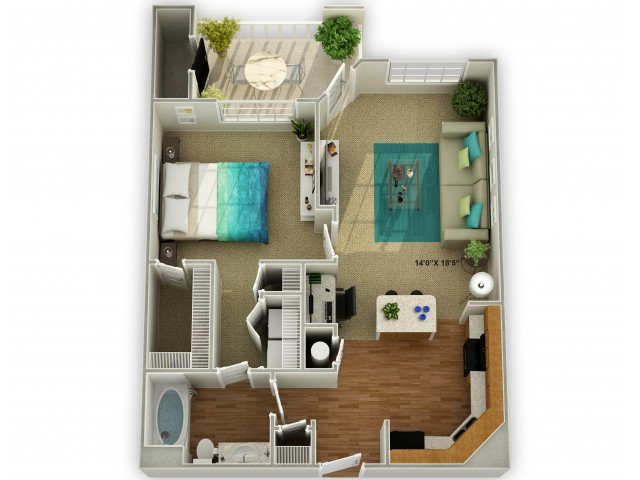 Photo of The Meadowview One Bedroom Floor Plan