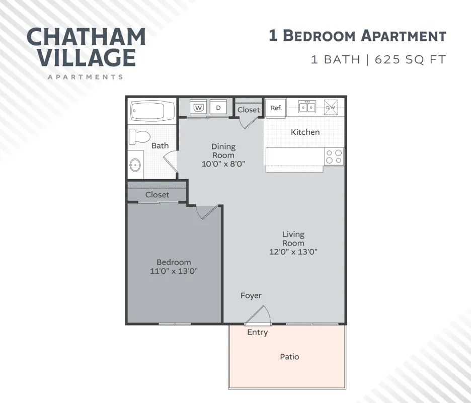 1 BR Floor Plan