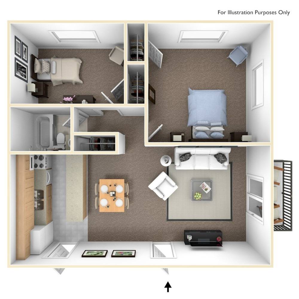 Two Bedroom | One Bathroom | 754 sqft