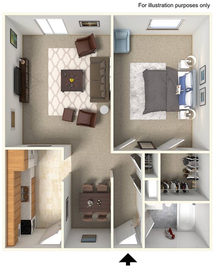 One Bedroom Executive | 840 sqft | Walk-in Closet