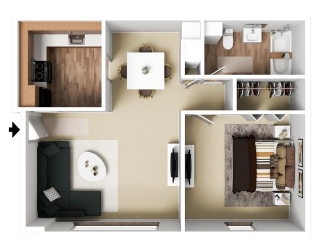 One Bedroom | 780 sqft | First Level