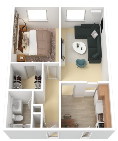 One Bedroom | 645 sqft | Eat-in Kitchen | Walk-in Closet