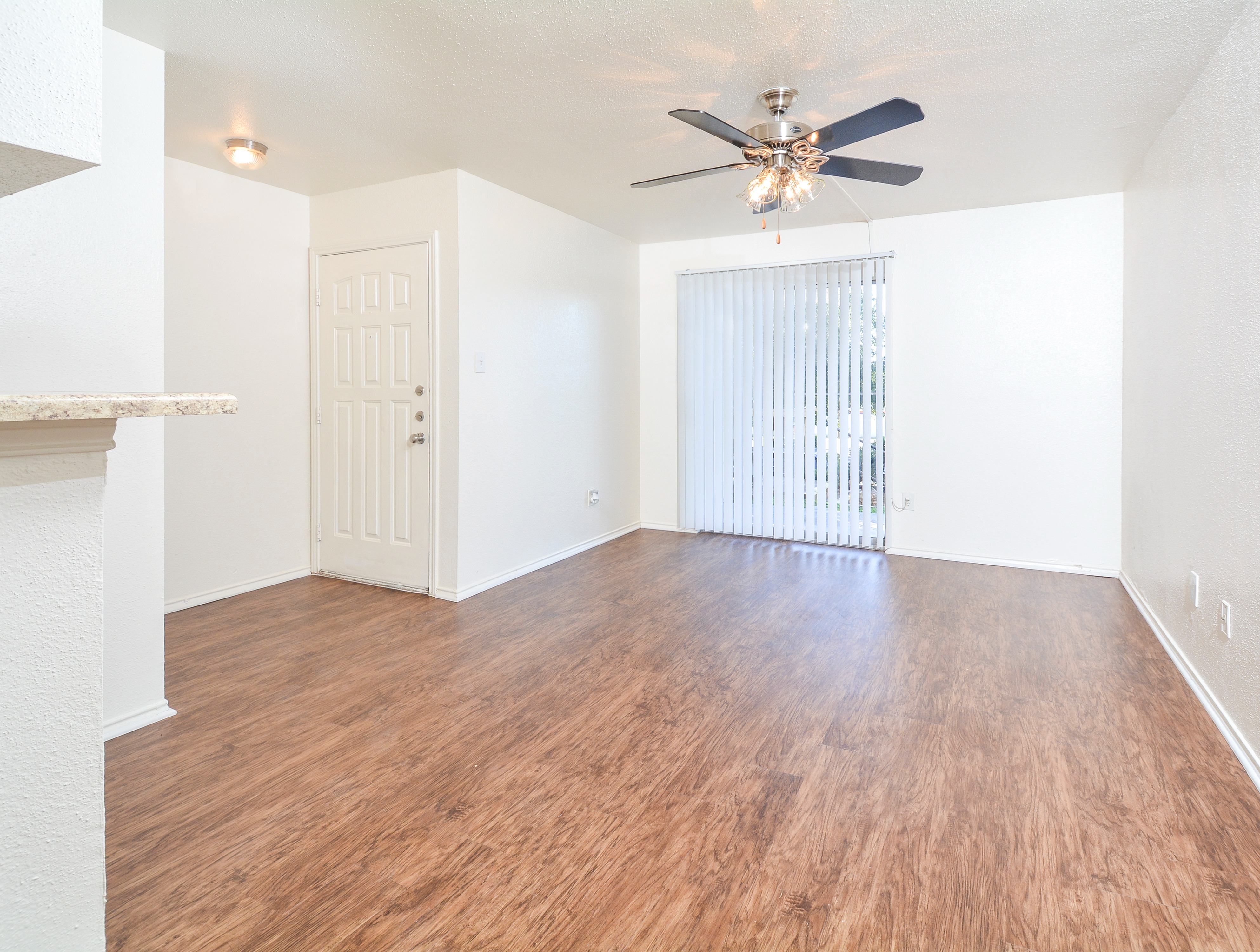 Living Area with Plank Flooring