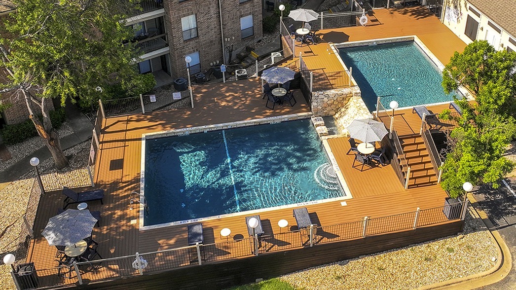 Aerial view of pool