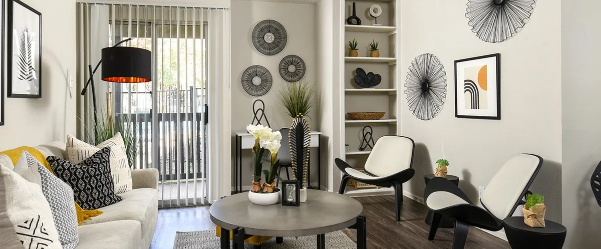 Living area of a A1, one bedroom deluxe home