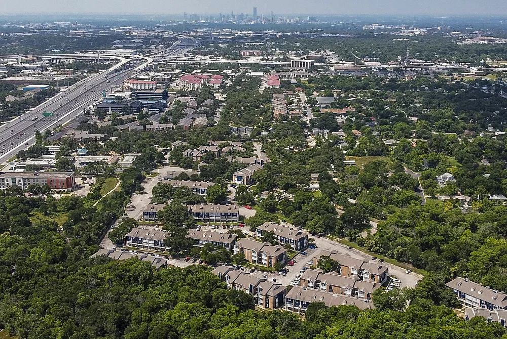 Remington House community on the bottom of the page and Austin in the horizon. Interstate is close to the property.