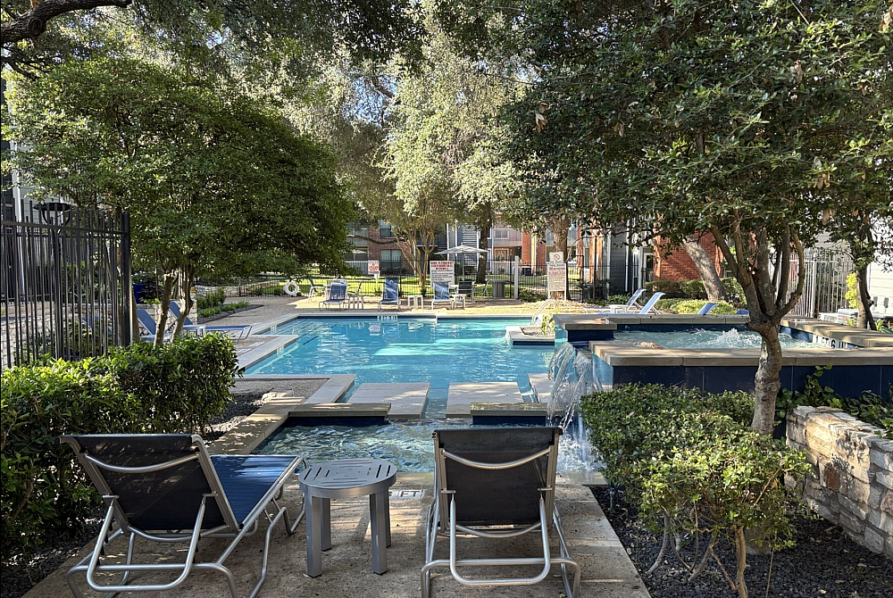 Pool during the day | Cabana in the background