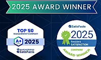 Award-winning apartment management recognized in 2025 for top resident satisfaction by SatisFacts and ApartmentRatings.