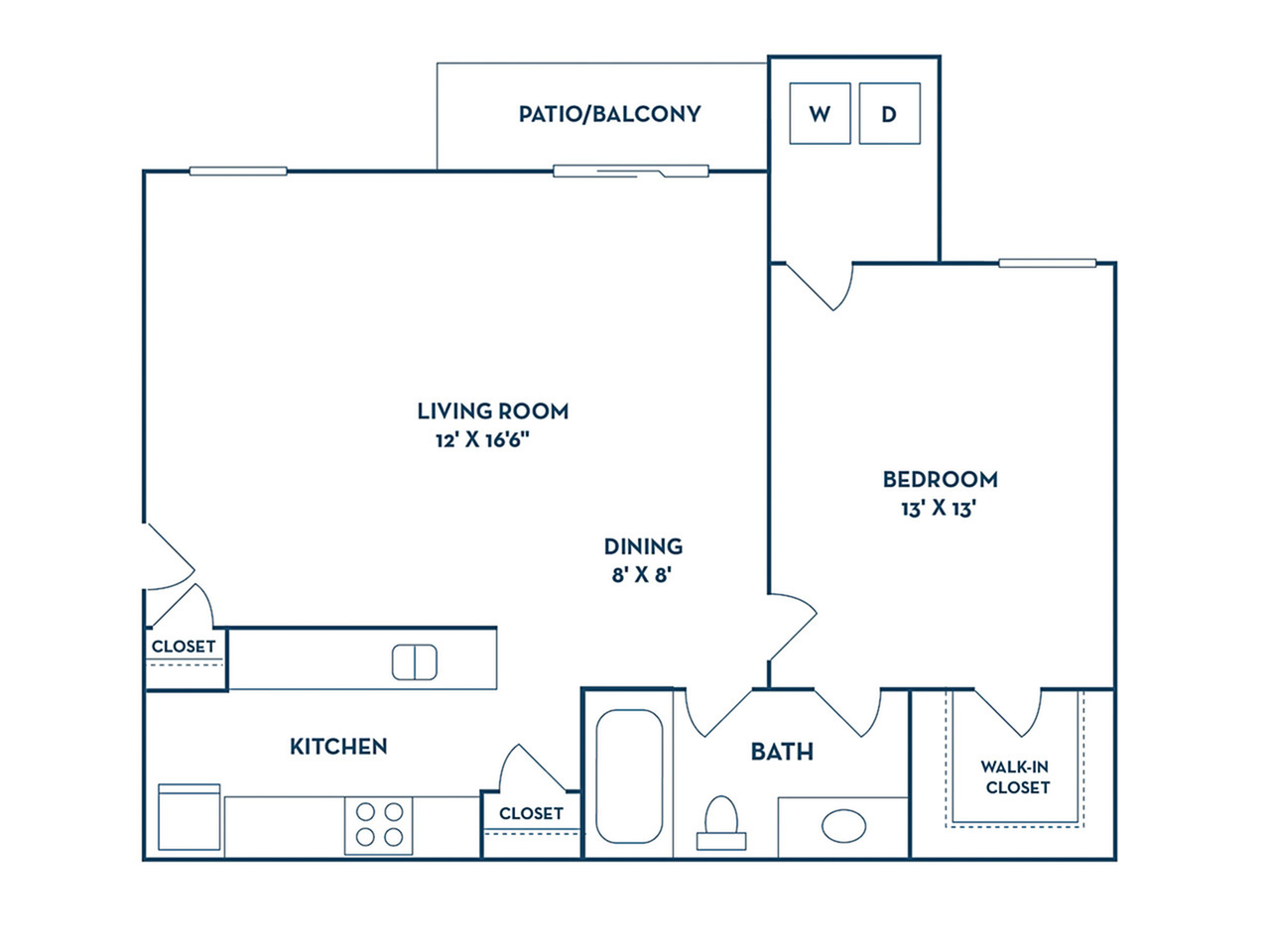 1 Bedroom Apartments | 1250 West Apartments