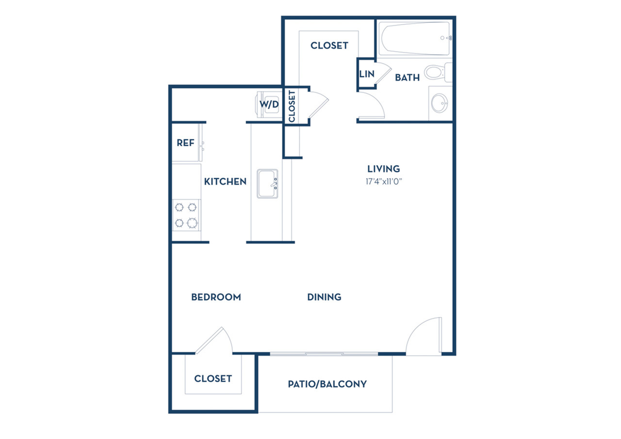 Studio | 1 Bath | 464 SF