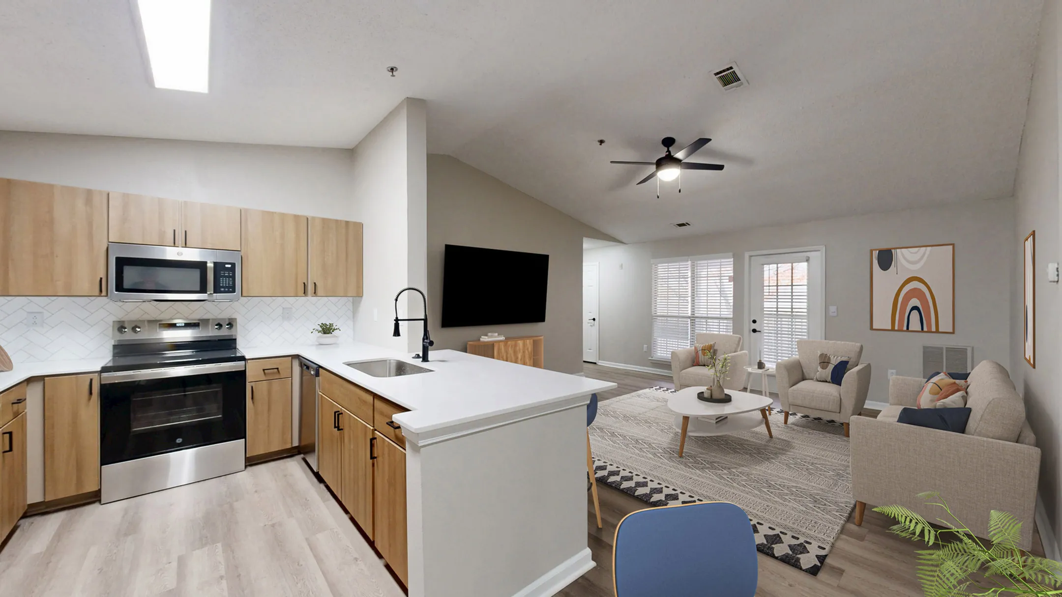 Beautifully remodeled kitchen with quartz countertops