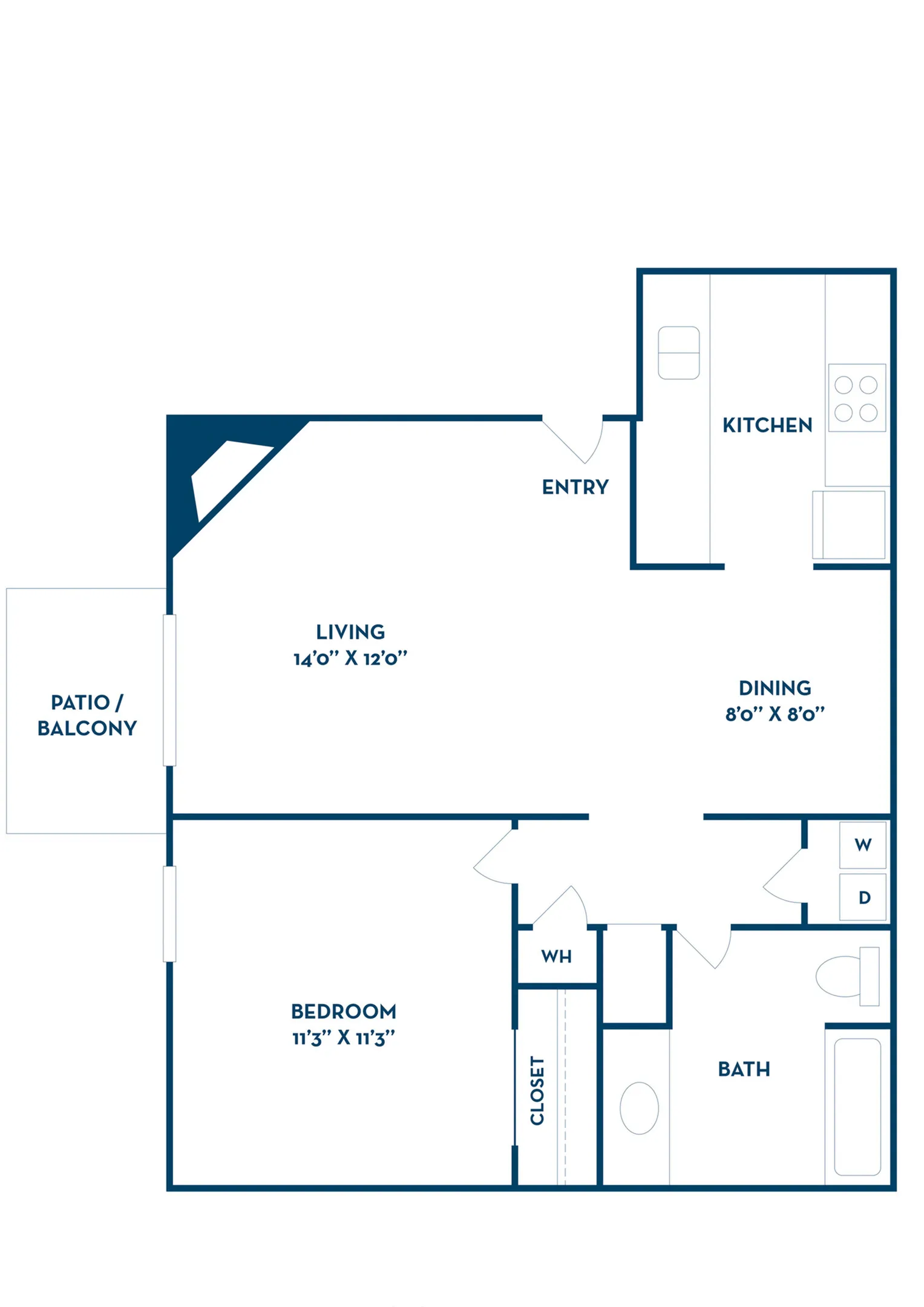 One Bedroom Floor Plan Image