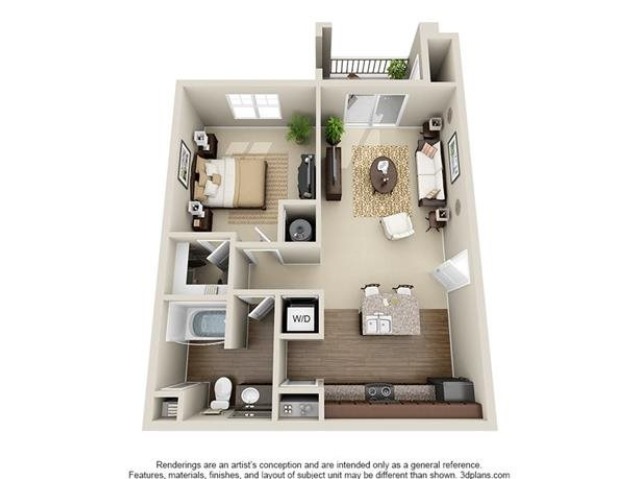 1 Bedroom | 1 Bath | 744 SF