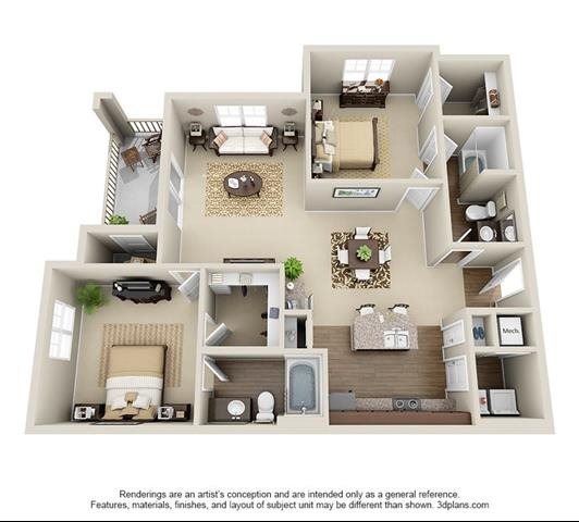 2 Bedroom | 2 Bath | 1186 SF