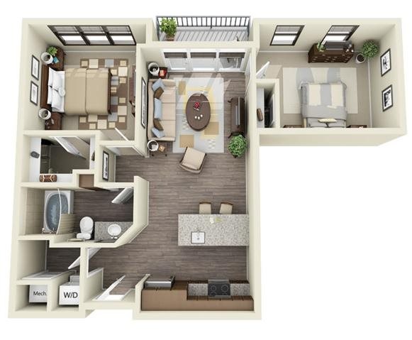 2 Bedroom | 1 Bath | 863 SF