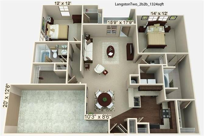 Langston Floor Plan Image With Attached Garage