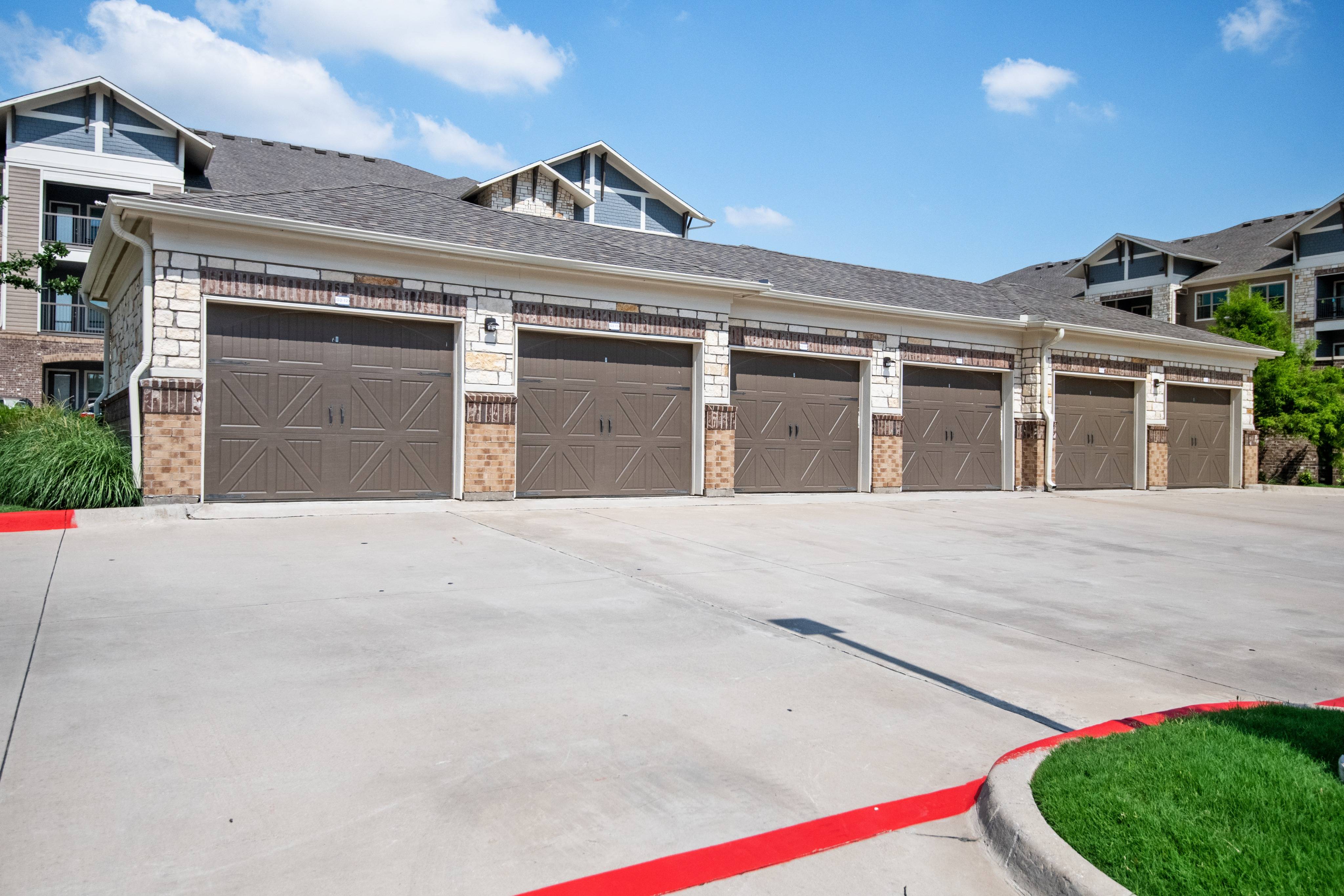 Bank of 6 Detached Garages