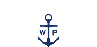 Elegant anchor logo with initials 'W' and 'P' in blue.