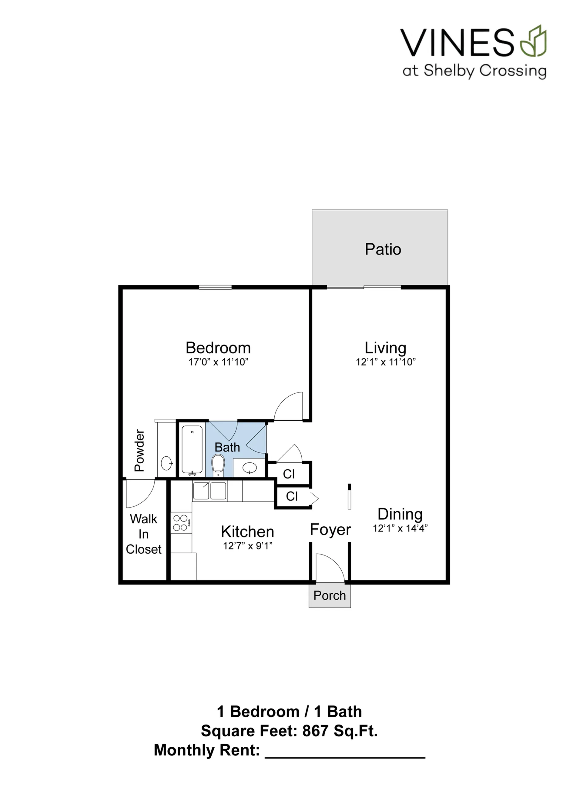 1Bed 1 Bath