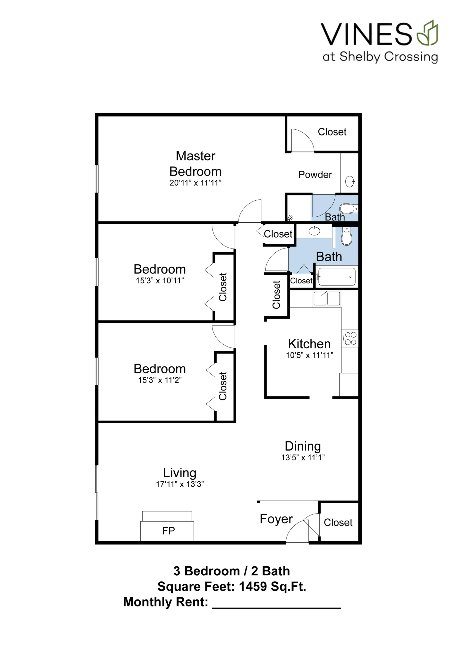 3 Bed 2 Bath