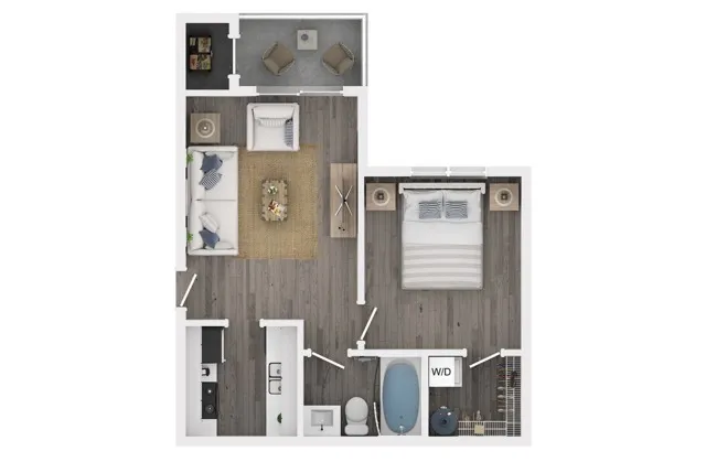 One Bedroom One Bath Floor Plan