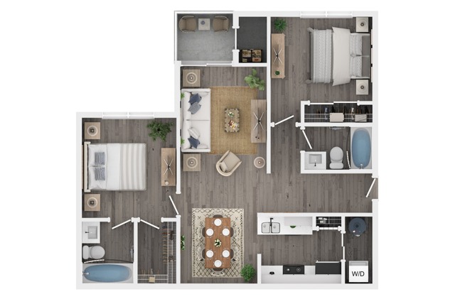 Two Bedroom Two Bath Floor Plan