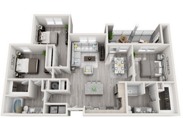 Three Bedroom Floor Plan