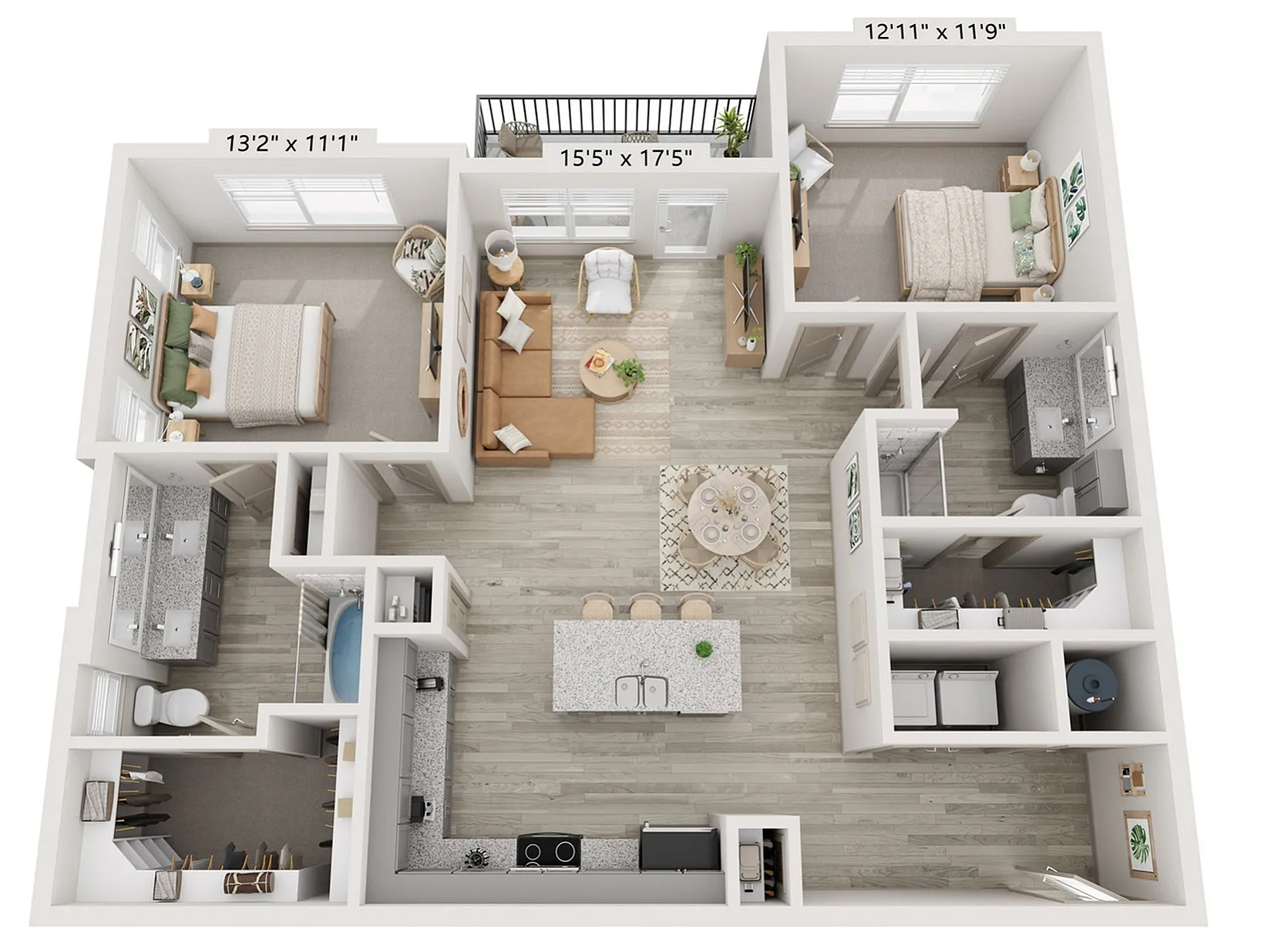 2x2 1124 sqft -B4  Floorplan