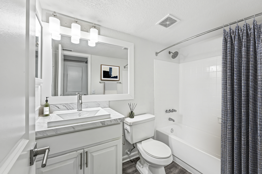 Modern Bathroom with White Fixtures