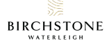 Elegant Birchstone Waterleigh logo featuring a sophisticated wood grain design above the text.