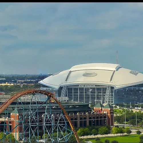 Arlington Texas skyline showing AT&T Stadium