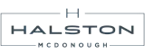 Elegant Halston McDonough logo with a modern and sleek design.