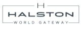 Elegant logo showcasing 'Halston World Gateway' with a modern and sleek design.