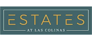 Sophisticated Estates at Las Colinas logo with elegant typography on a teal background.