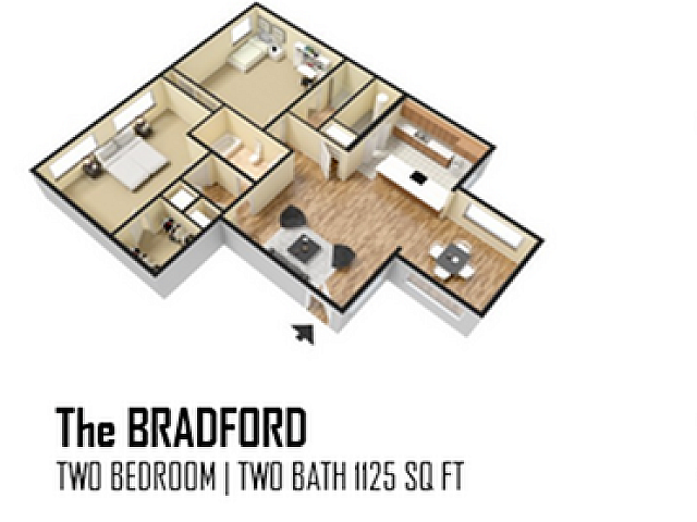 Explore premium floor plan options: The Ascot with 1 bedroom and 1 bath at 612 sq ft, The Belmont offering 2 bedrooms and 2 baths at 1060 sq ft, The Bradford featuring 2 bedrooms and 2 baths at 1125 sq ft, and The Biltmore with a spacious layout of 2 bedrooms and 2 baths at 1225 sq ft.