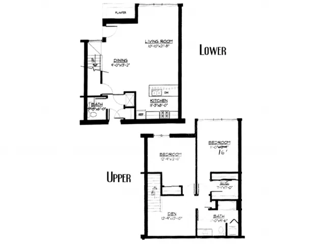 2 Bed + Den / 1.5 Bath Townhouse - 1,475 SF
